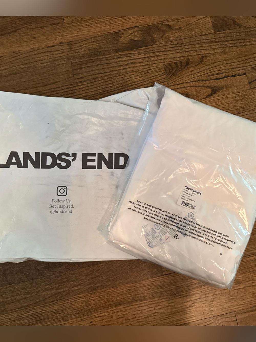 Lands' End White Fitted Sheet nwt